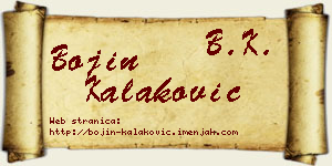 Bojin Kalaković vizit kartica